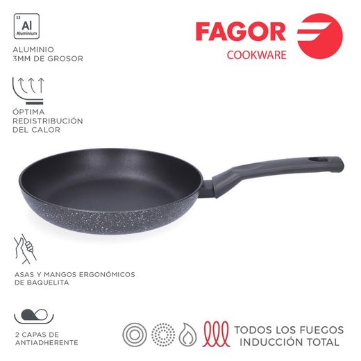 Poêle à Frire Elan 3 Marbre Ø26cm Aluminium Extra Épais 3mm Fagor