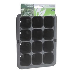 Canteiro de sementes em bandeja para 12 potes conjunto de 3 peças 18,5x14xh5,5cm