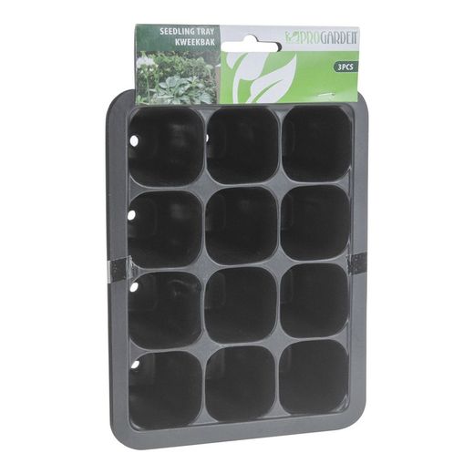 Canteiro de sementes em bandeja para 12 potes conjunto de 3 peças 18,5x14xh5,5cm