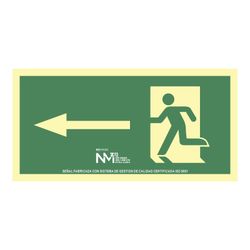 Sinal de Evacuação Seta Esquerda (PVC 1mm) Classe A 32x16cm