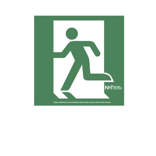 Placa de Evacuação "Saída" Esquerda Classe B (Pvc 0,7mm) 22,4x30cm
