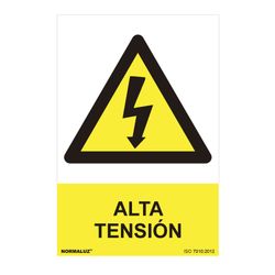 Placa de Perigo "Alta Tensão" (Pvc 0,7mm) 30x40cm
