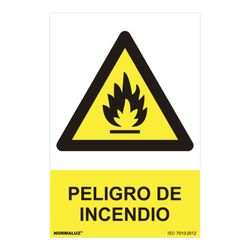 Placa de Perigo "Perigo de Fogo" (Pvc 0,7mm) 30x40cm