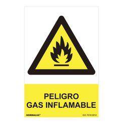 Placa de Perigo "Gás Inflamável Perigo" (Pvc 0,7mm) 30x40cm