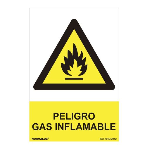 Señal Peligro "Peligro Gas Inflamable" (Pvc 0.7mm) 30x40cm