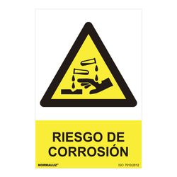 Placa de Perigo "Risco de Corrosão" (Pvc 0,7mm) 30x40cm