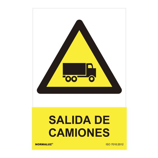 Placa de Perigo "Saída de Caminhão" (Pvc 0,7mm) 30x40cm
