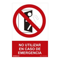 Placa Proibida "Não utilizar em caso de emergência" (Pvc 0,7mm) 30x40cm