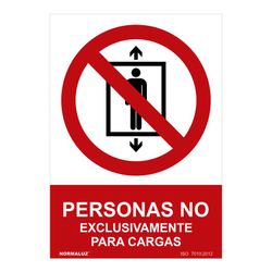 Señal Prohibido "Personas No, Exclusivamente Para Cargas" (Pvc 0.7mm) 30x40cm