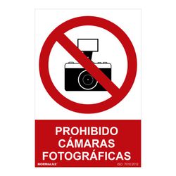 Placa Proibida "Proibido Câmeras Fotográficas" (Pvc 0,7mm) 30x40cm