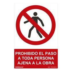 Placa Proibida "Proibida entrada de ninguém fora do canteiro de obras" (Pvc 0,7mm) 30x40cm