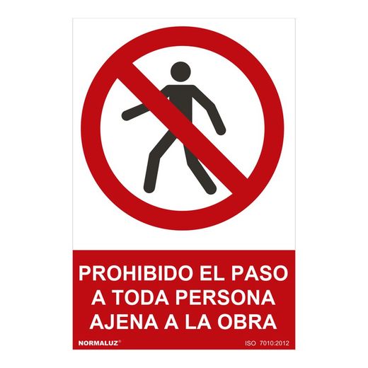 Placa Proibida "Proibida entrada de ninguém fora do canteiro de obras" (Pvc 0,7mm) 30x40cm