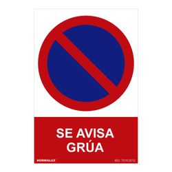 Placa de Proibição "Aviso de Guindaste" (Pvc 0,7mm) 30x40cm