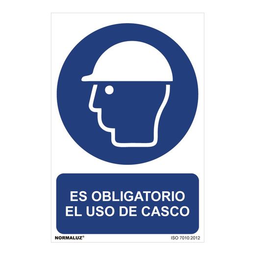 Placa de Uso Obrigatório "É obrigatório o uso de capacete" (Pvc 0,7mm) 30x40cm