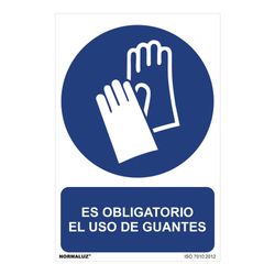 Señal Uso Obligatorio "Es Obligatorio El Uso De Guantes" (Pvc 0.7mm) 30x40cm