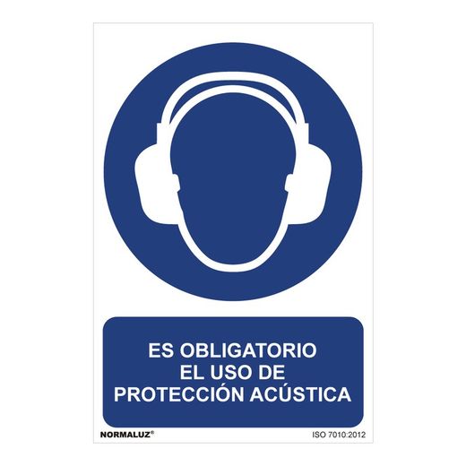Placa de Uso Obrigatório “Etapa Obrigatória Utilização de Proteção Acústica” (Pvc 0,7mm) 30x40cm
