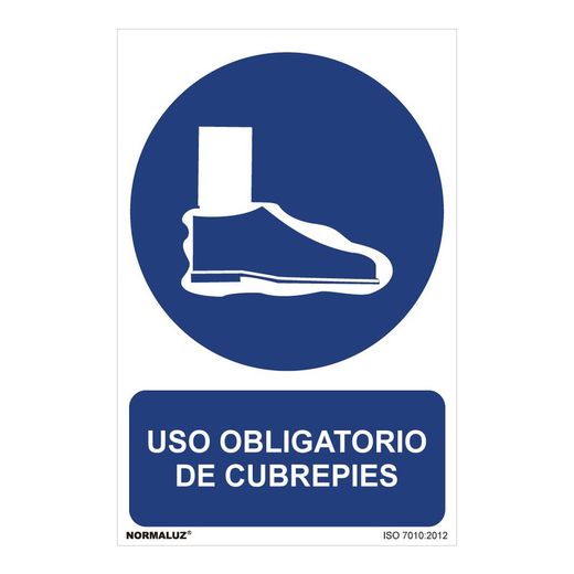 Placa de Uso Obrigatório "Uso Obrigatório de Coberturas para os Pés" (Pvc 0,7mm) 30x40cm