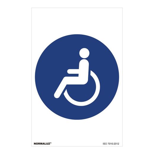 Placa de Uso Obrigatório "Uso Obrigatório para Deficientes" (Pvc 0,7mm) 30x40cm