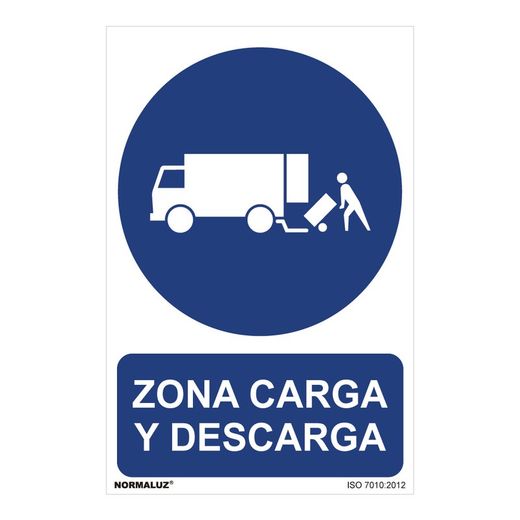 Placa de Uso Obrigatório "Área de Carga e Descarga" (Pvc 0,7mm) 30x40cm