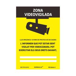 Sinal video 0.7mm 21x30cm da zona da vigilância do PVC