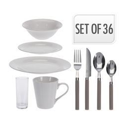 Servicio De Mesa De 36 Piezas Platos + Cuencos + Cubiertos