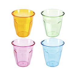 Lot de 12 gobelets en plastique renforcé couleurs assorties