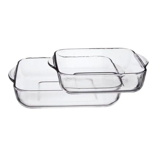 Conjunto de 2 tabuleiros de forno retangulares