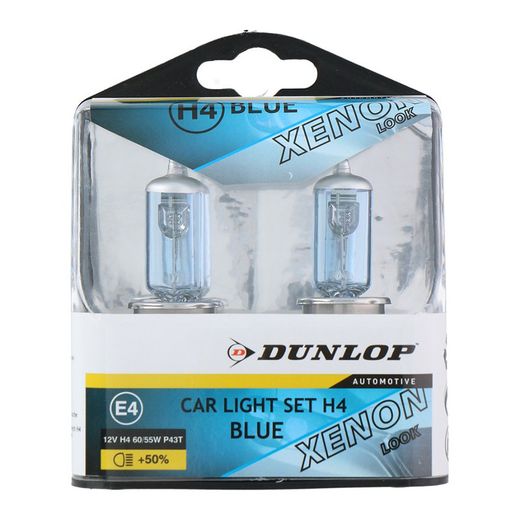 Conjunto de 2 lâmpadas automotivas 12v h4 xenon dunlop