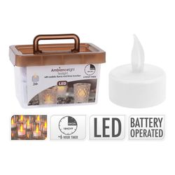 Conjunto de 24 velas LED com efeito de fogo real
