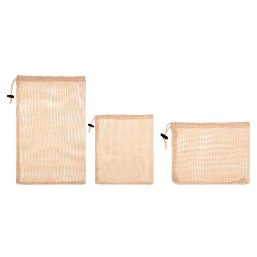 Lot de 3 sacs de rangement en coton
