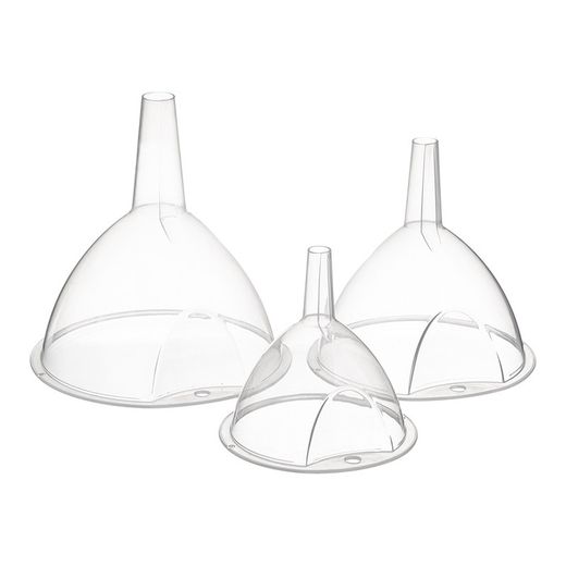 Conjunto 3 funis de plástico transparentes