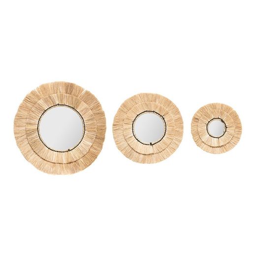 Set de 3 Miroirs Raphia Col.'Alba'