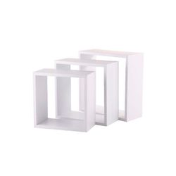 Set 3 Estantes Tipo Cubo Color Blanco 3 Medidas