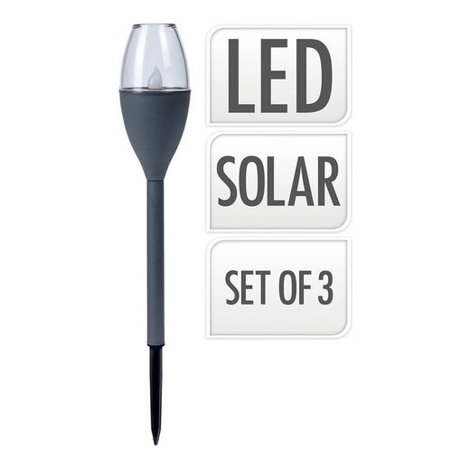 Conjunto de 3 lâmpadas solares cinzentas