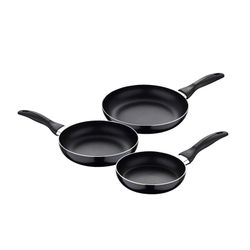 Conjunto de 3 Panelas (16+20+24cm) Alumínio Prensado, Apta para Indução, Preto Marinho, San Ignacio