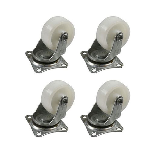 Conjunto de 4 rodas brancas de 50 mm