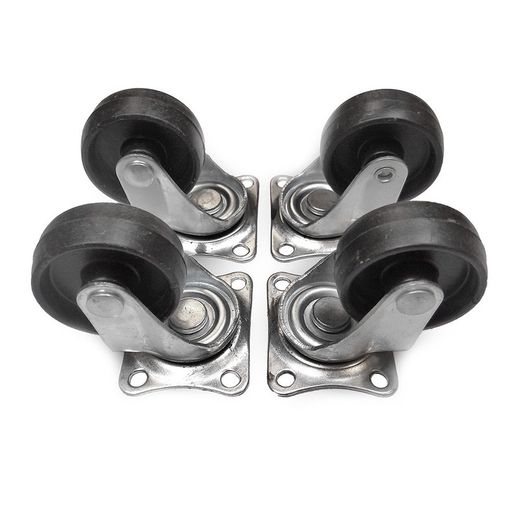 Conjunto de 4 rodas pretas de 50 mm