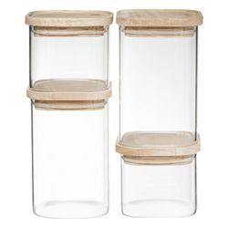 Set 4ud Botes De Cocina Apilables