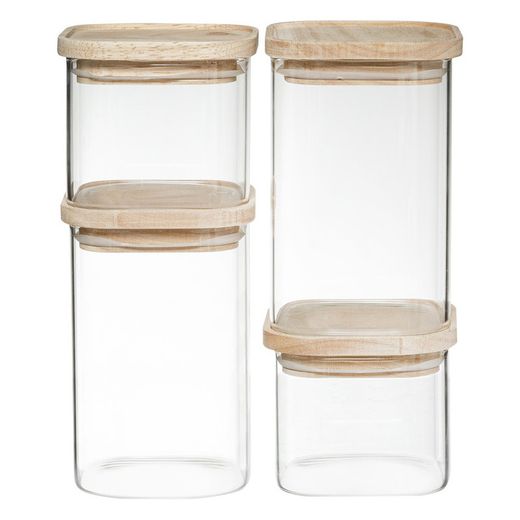 Conjunto de 4 potes de cozinha empilháveis