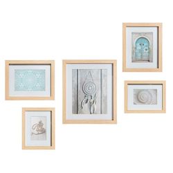 Conjunto de 5 Molduras Coleção 'Etnic' Cor Natural 24x18,8cm/25,5x20,5cm/33,6x28,8cm