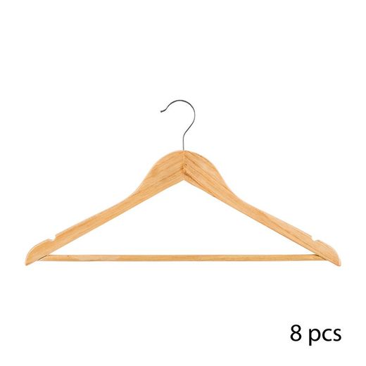 Conjunto de 8 cabides de madeira