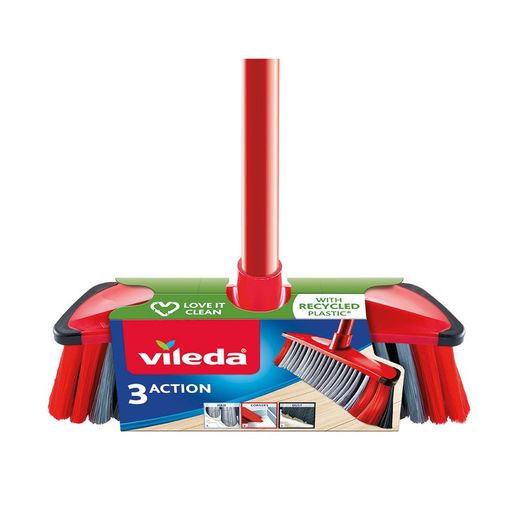 Ensemble de pinceaux 3 actions, balai polyvalent avec bâton 171214 Vileda