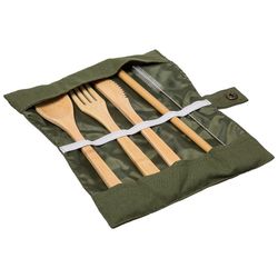 Conjunto de Talheres + Palha de Bambu Natural