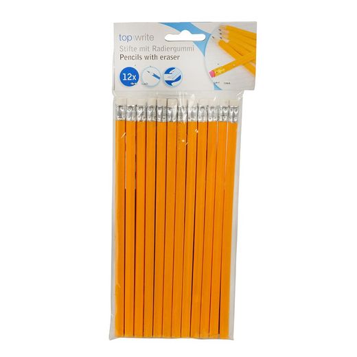 lot de 12 crayons avec gomme
