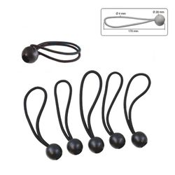 Conjunto de 12 tiras elásticas pretas de 24cm para camping