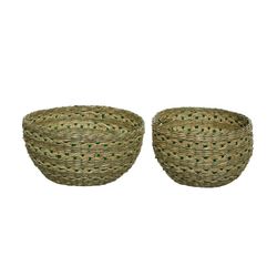 Conjunto de 2 Cestos Naturais Ø20x10cm, Ø16x10cm