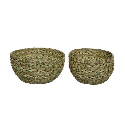 Conjunto de 2 Cestos Naturais Ø20x10cm, Ø16x10cm