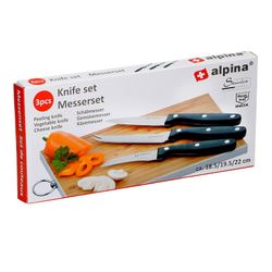 Conjunto de 3 várias facas alpina 18,5 19,5 22cm