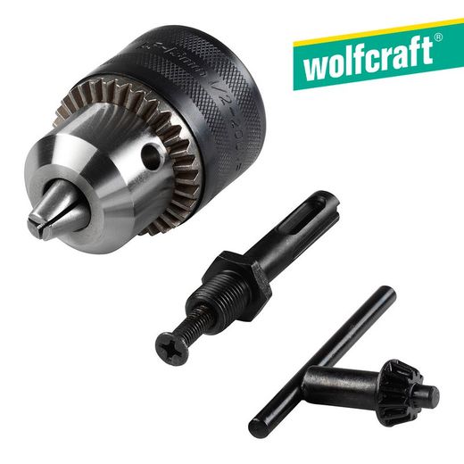 Conjunto Sds-Plus: mandril de broca de 1,5-13 mm, chave de mandril de broca S 2 A e adaptador de mandril de broca. 2649000 Wolfcraft