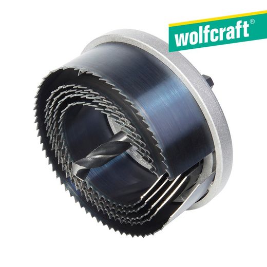 Scie cloche avec foret central de 8 mm avec 5 lames 2162000 Wolfcraft